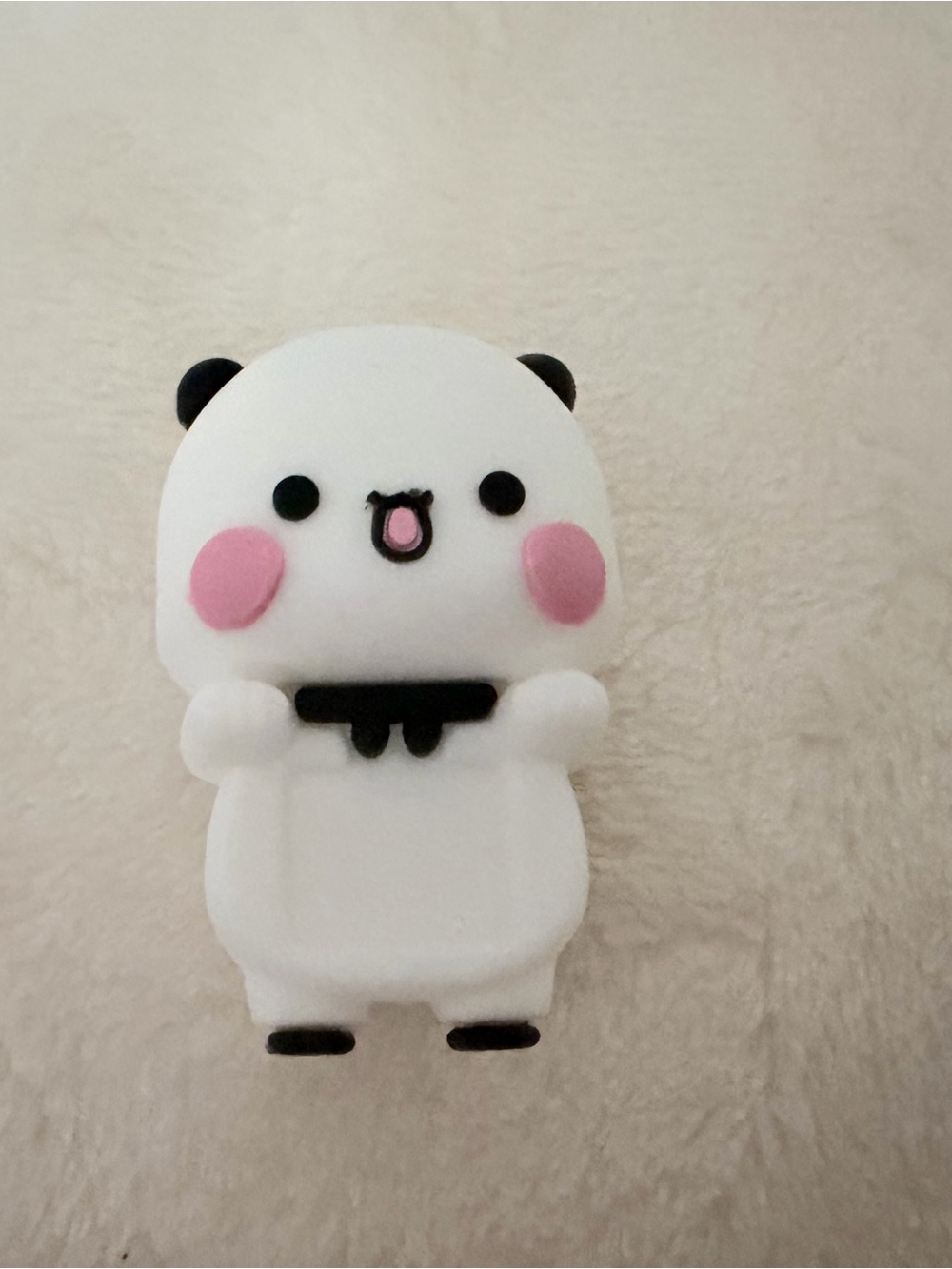 Cute White Pink Bear Small Phone Peek-a-boo Accessory